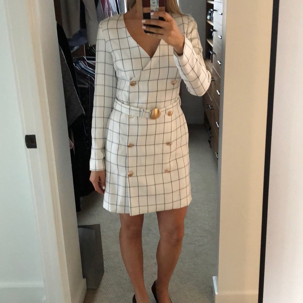 Chriselle x J.O.A. Plaid Blazer Sheath Dress